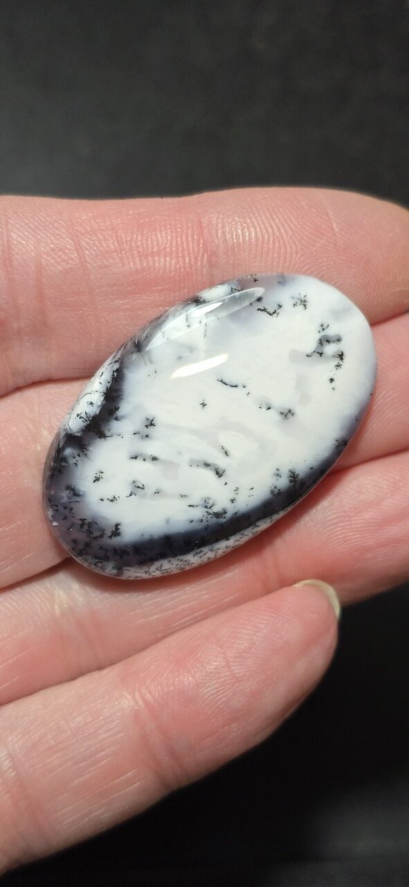 42x27mm Dendritic chalcedony cabochon