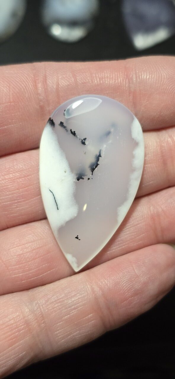 45x27mm Dendritic chalcedony cabochon