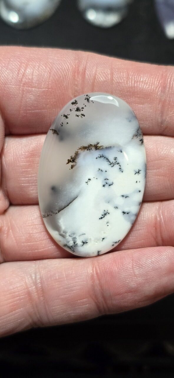 44x29mm Dendritic chalcedony cabochon