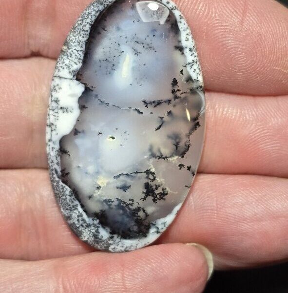 45x27mm Dendritic chalcedony cabochon