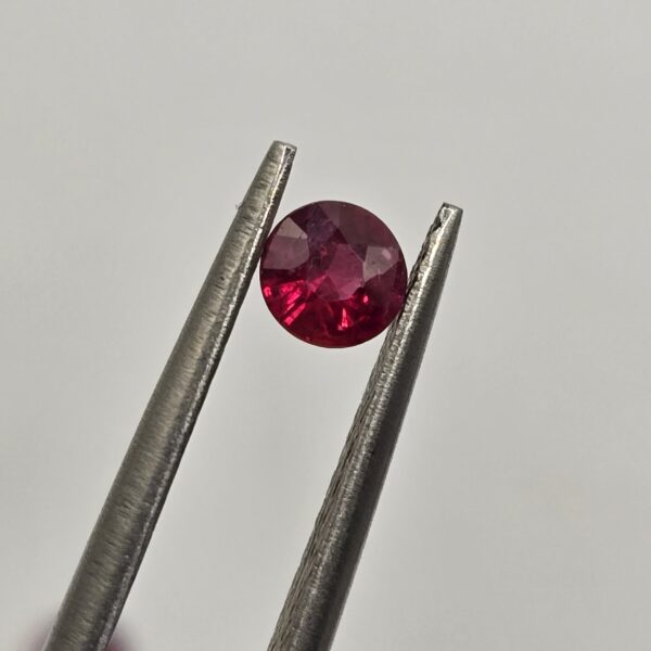 3.92x3.86x2.16mm round Mozambique ruby facet