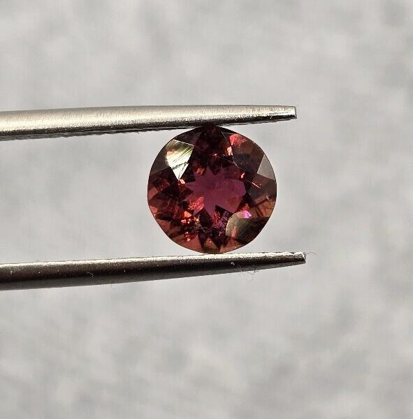6.82x6.77x3.95mm round Brazilian tourmaline facet