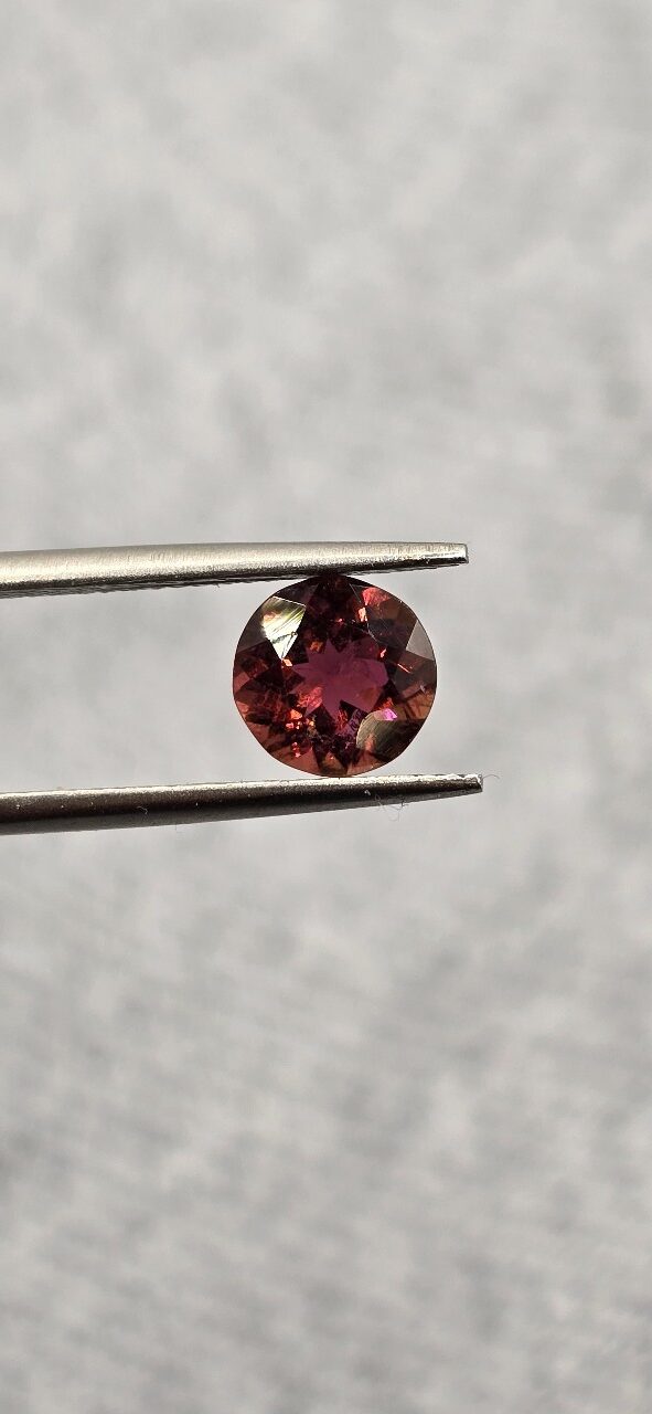 6.82x6.77x3.95mm round Brazilian tourmaline facet