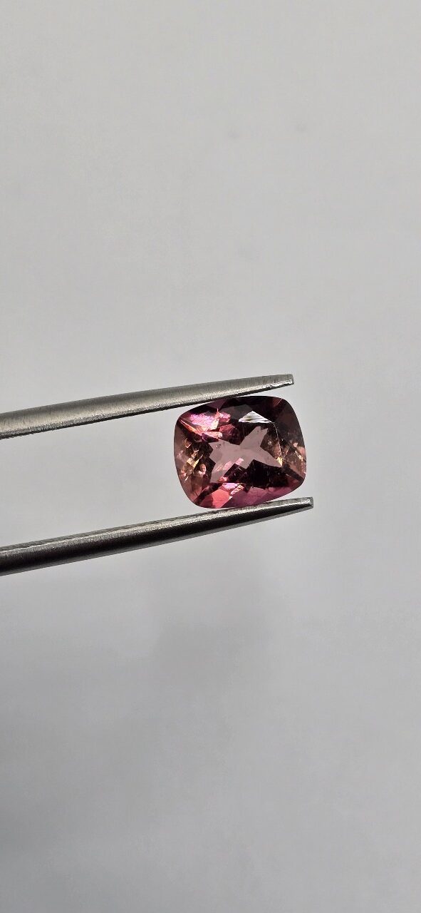 7.29x6.01x4.24mm cushion Brazilian tourmaline facet