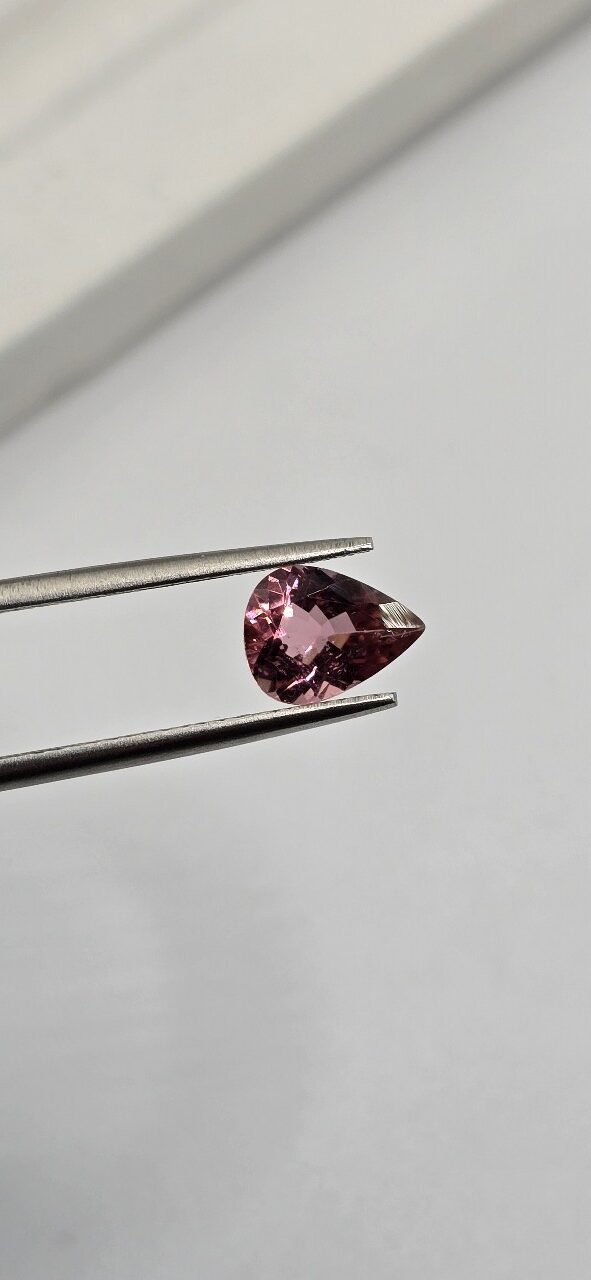 8.14x6.19x3.96mm pear Brazilian tourmaline facet