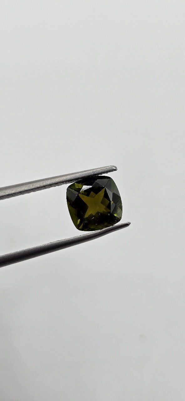 7.08x7.05x4.61mm cushion Brazilian tourmaline facet