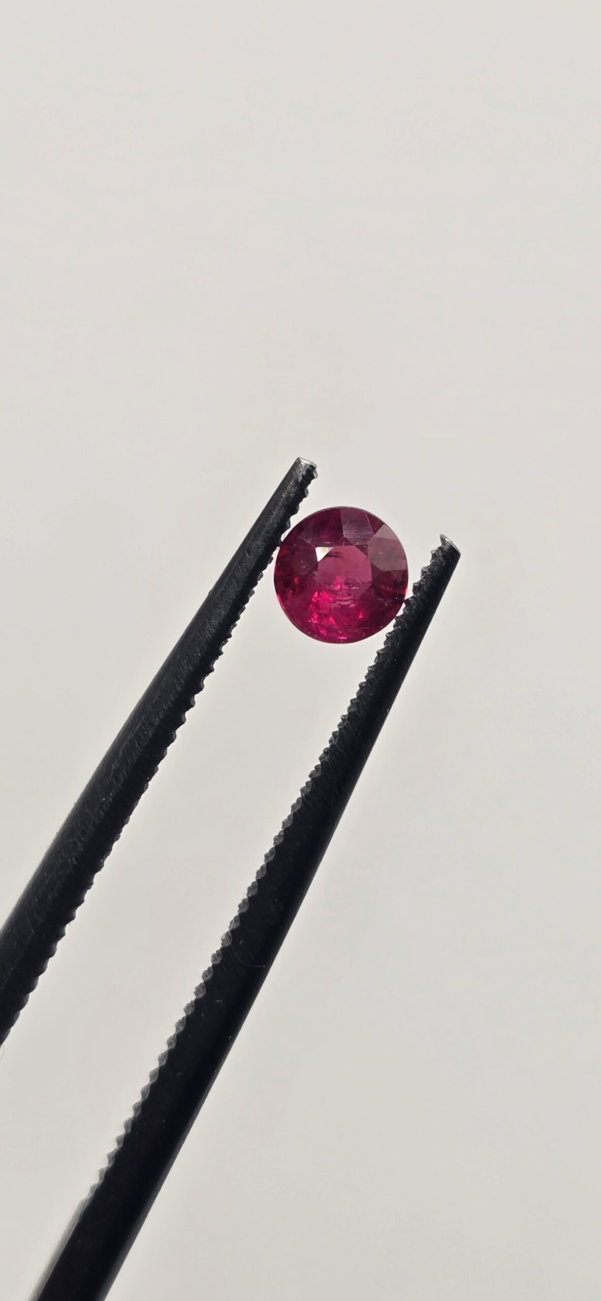 3.94x3.83x2.09mm Loose Round Mozambique Ruby Facet - Native Cut Stone for Custom Rings
