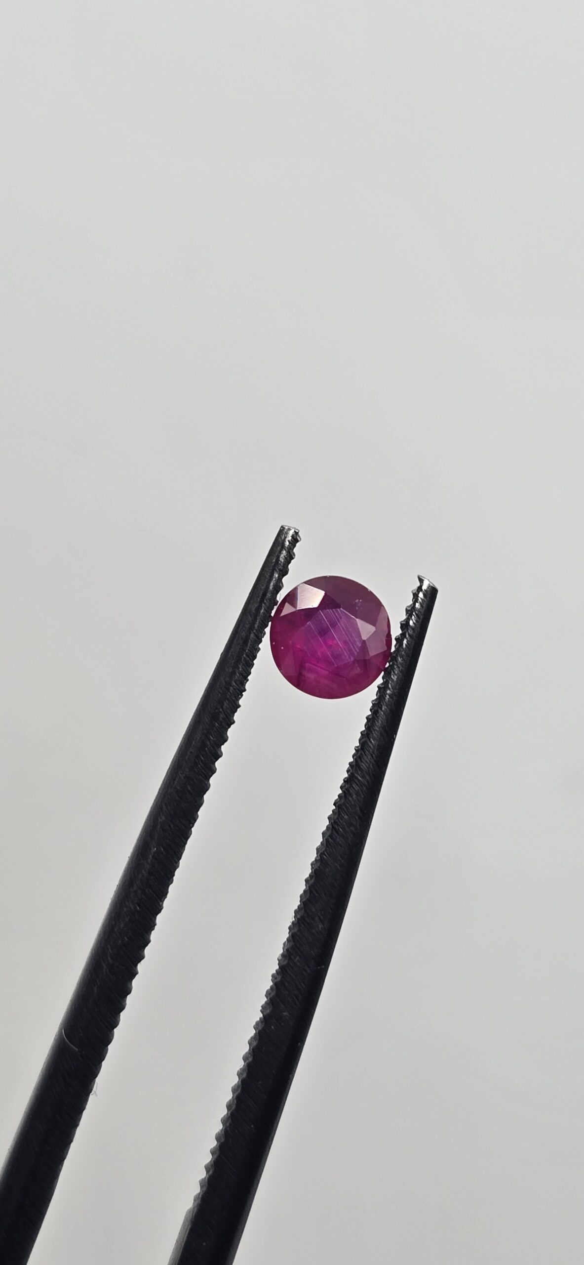 3.98x3.98x2.12mm Loose Round Mozambique Ruby Facet - Native Cut Stone for Bespoke Jewellery