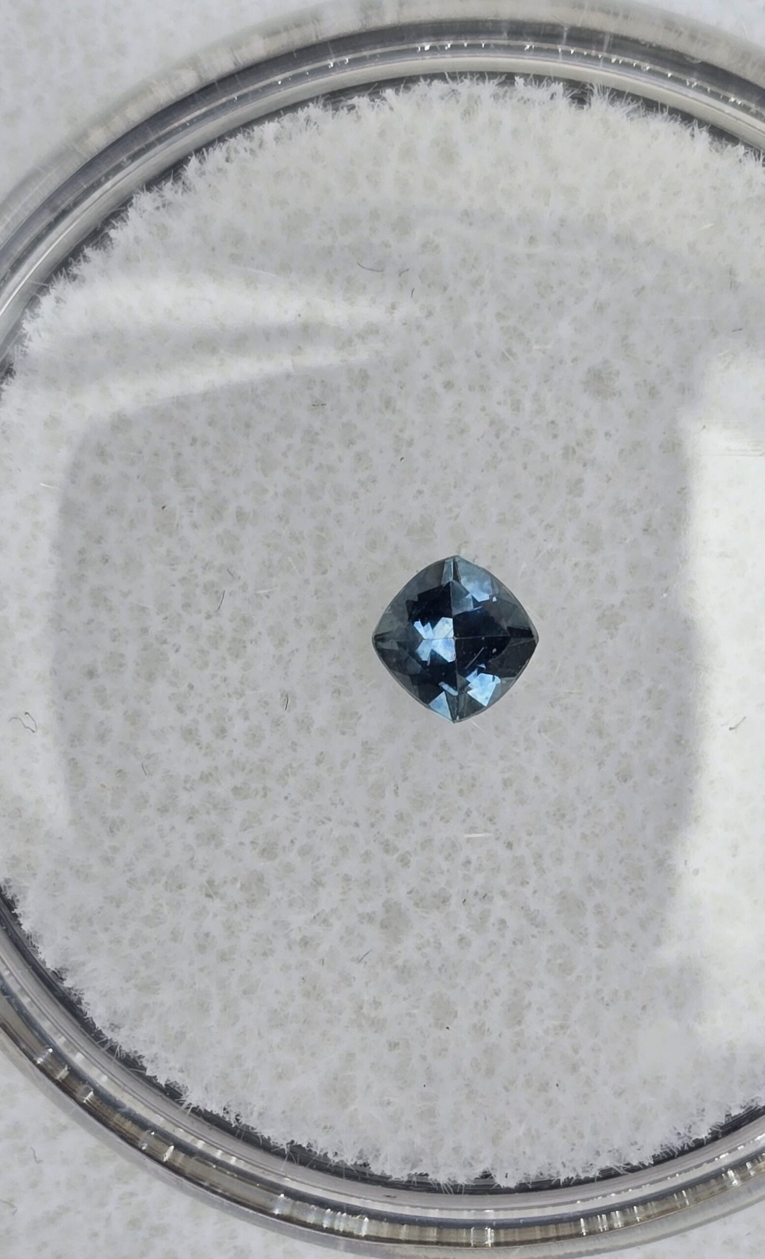 3.57x3.52x2.46mm cushion Australian sapphire facet