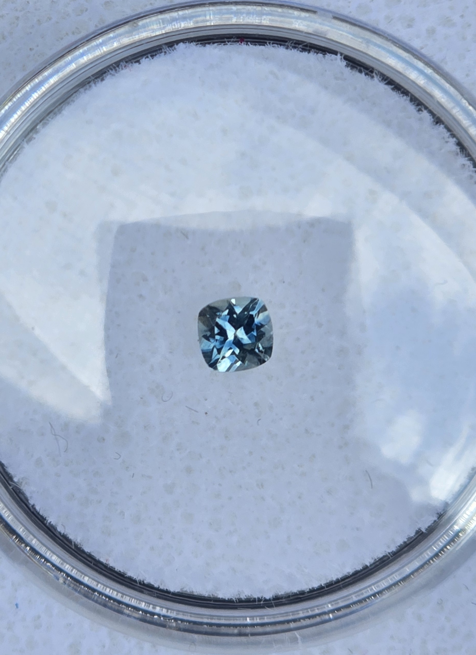 3.52x3.49x2.57mm cushion Australian sapphire facet