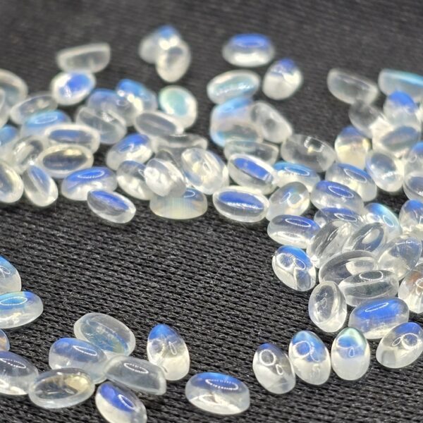 5x3mm oval gem-grade rainbow moonstone cabochon
