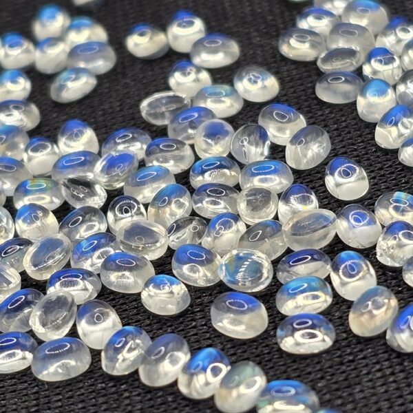 4x3mm oval gem-grade rainbow moonstone cabochon
