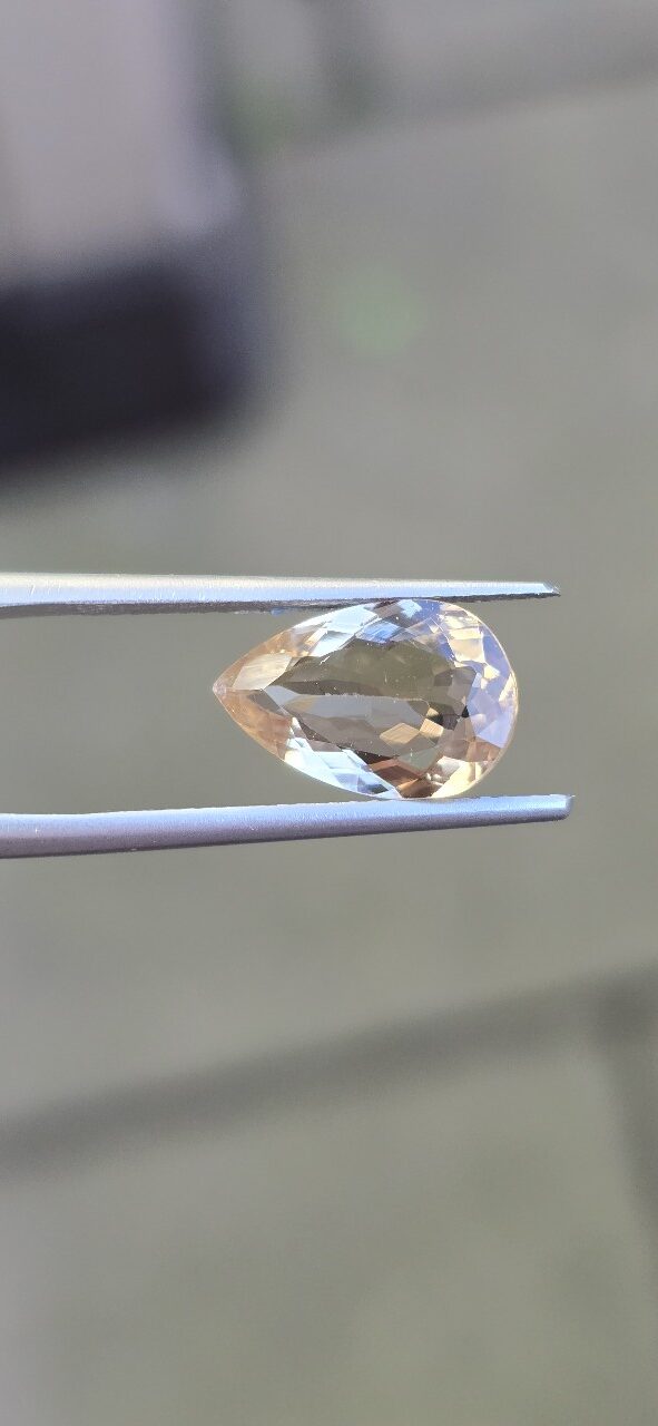12.31x7.95x3.85mm pear Brazilian tourmaline facet