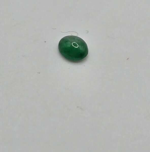 5.90x4.02x2.20mm oval-cut hq Zambian emerald cabochon