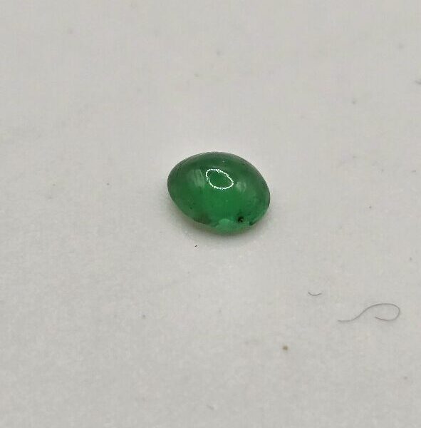 4.56x3.83x2.20mm oval-cut hq Zambian emerald cabochon