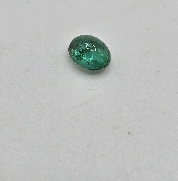 4.78x3.88x2.68mm oval-cut hq Zambian emerald cabochon