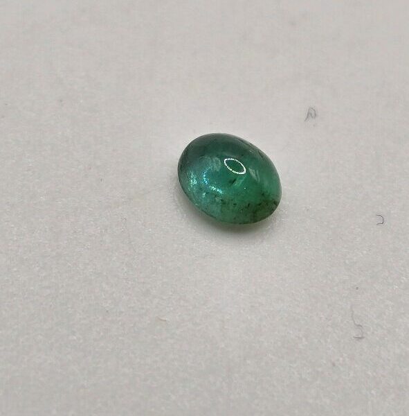 4.93x4.01x2.68mm oval-cut hq Zambian emerald cabochon