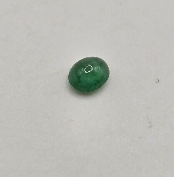 4.88x3.97x2.45mm oval-cut hq Zambian emerald cabochon