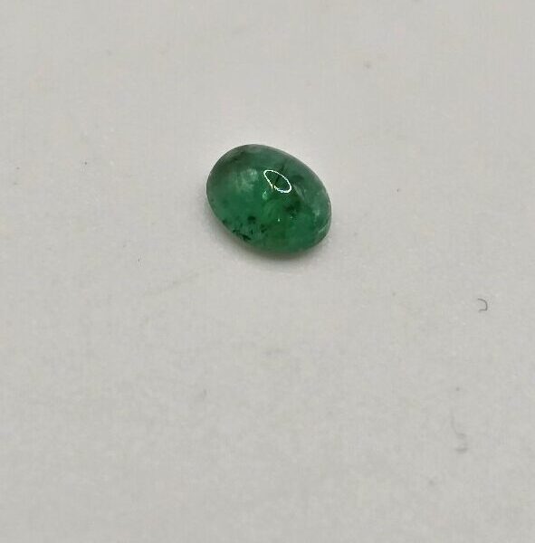 4.81x3.94x2.34mm oval-cut hq Zambian emerald cabochon