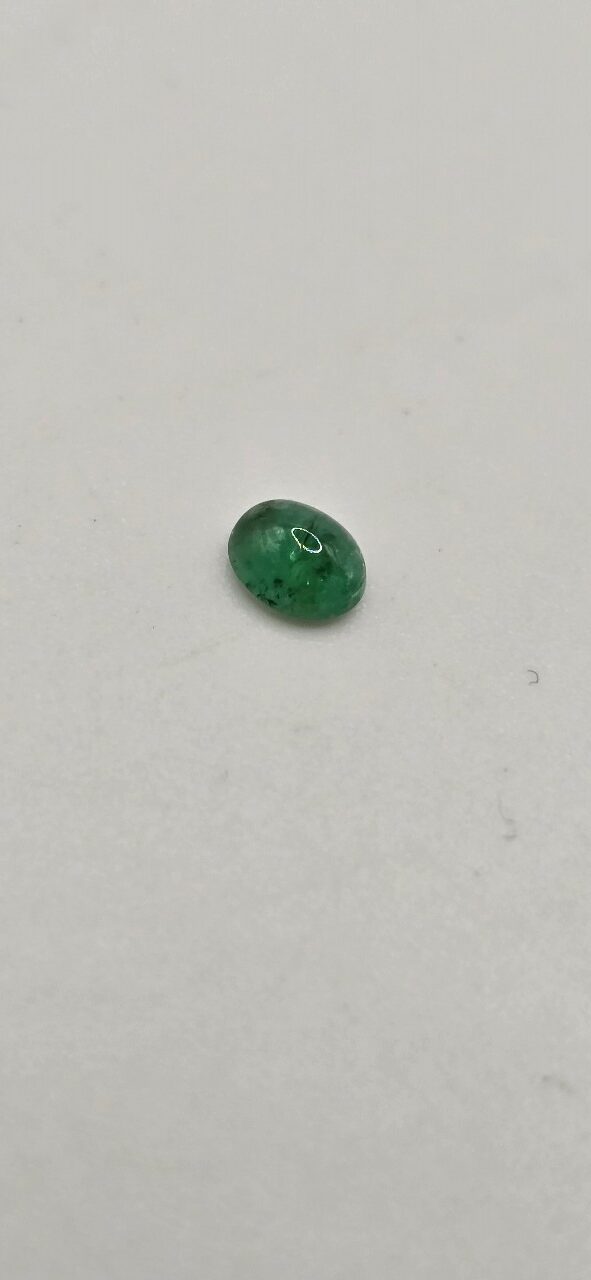 4.81x3.94x2.34mm oval-cut hq Zambian emerald cabochon