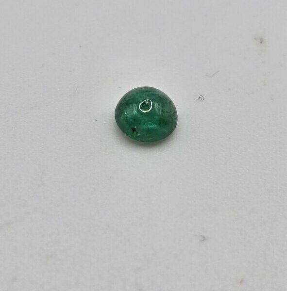 5.01x4.97x3.00mm round-cut hq Zambian emerald cabochon
