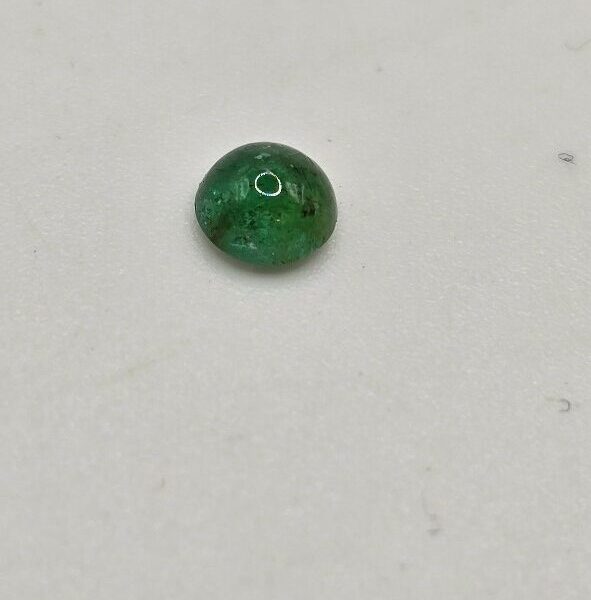 5.06x5.03x2.84mm round-cut hq Zambian emerald cabochon