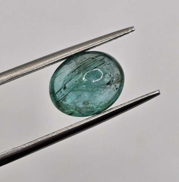10.30x8.47x5.55mm oval-cut hq Zambian blue emerald cabochon