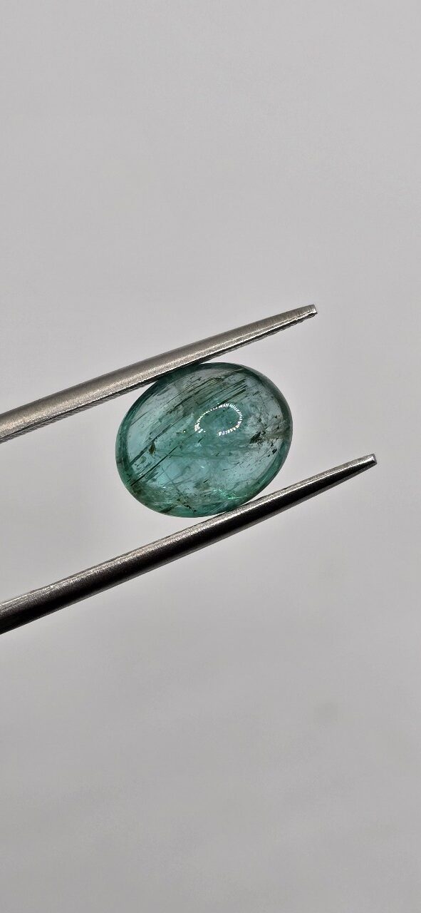 10.30x8.47x5.55mm oval-cut hq Zambian blue emerald cabochon
