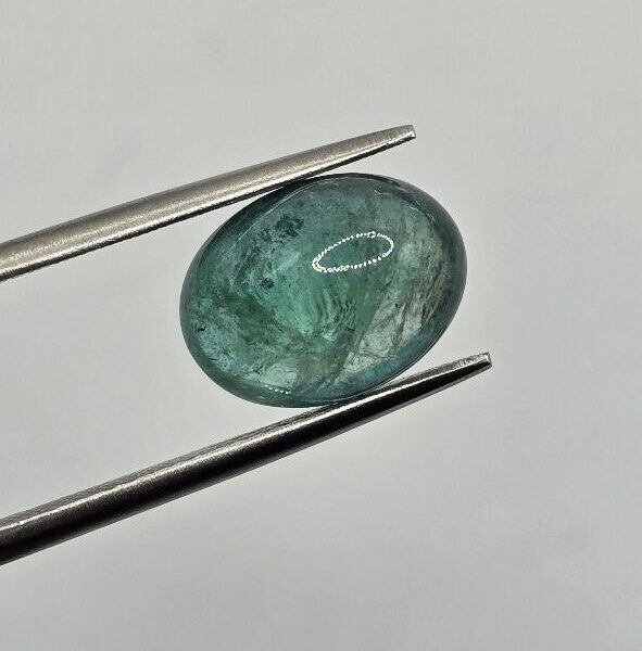 11.54x8.71x5.98mm oval-cut hq Zambian blue emerald cabochon