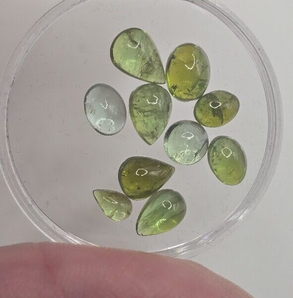 Parcel of TEN Brazilian tourmaline cabochons