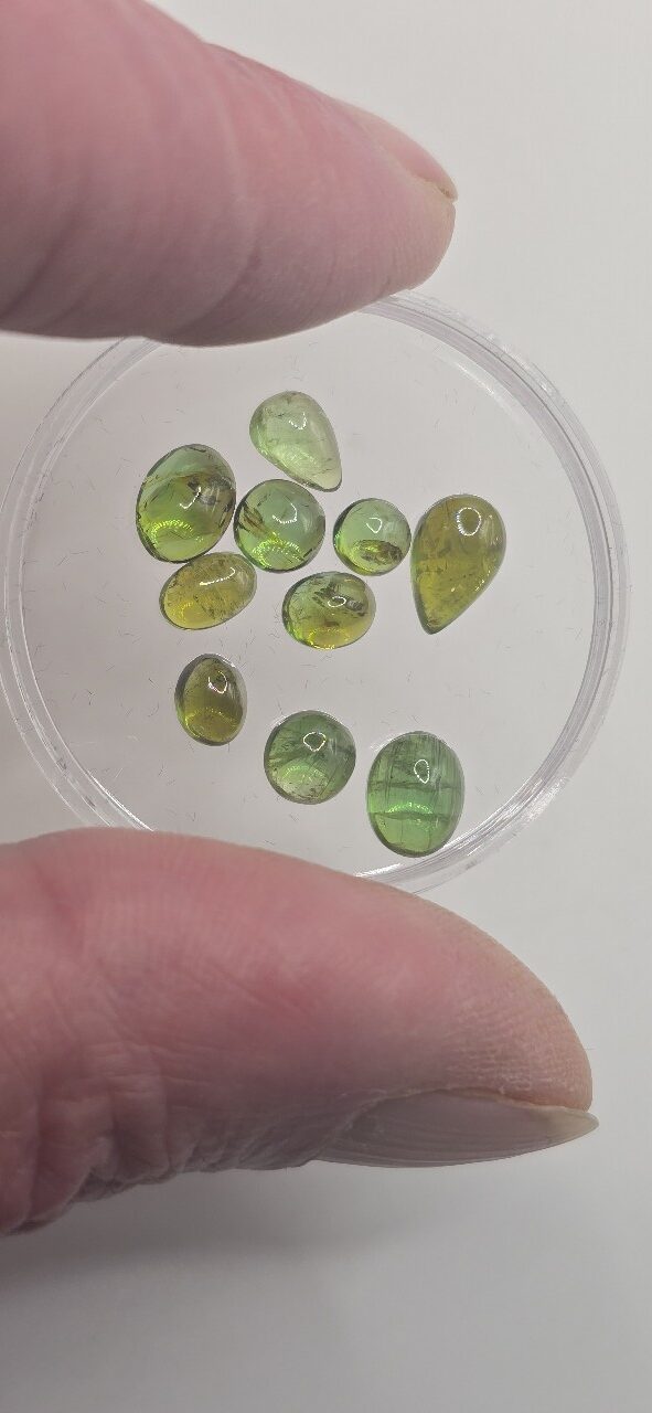 Parcel of TEN Brazilian tourmaline cabochons