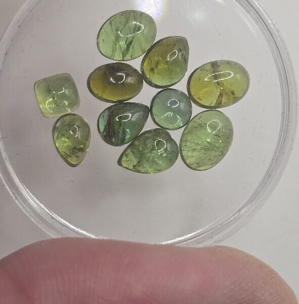 Parcel of TEN Brazilian tourmaline cabochons