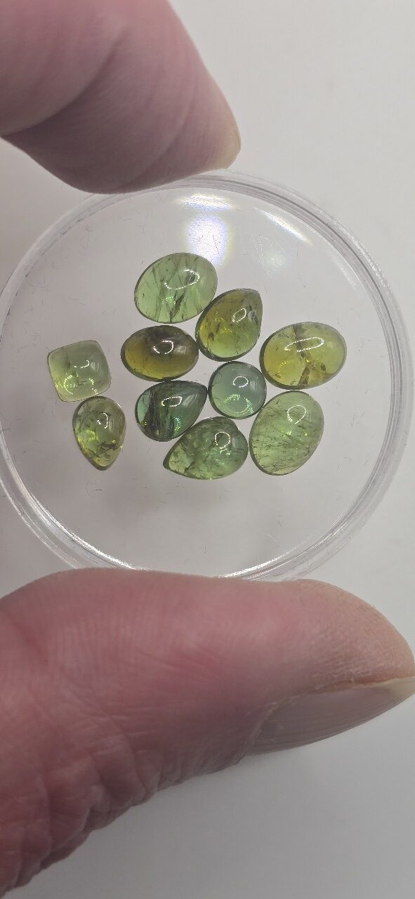 Parcel of TEN Brazilian tourmaline cabochons
