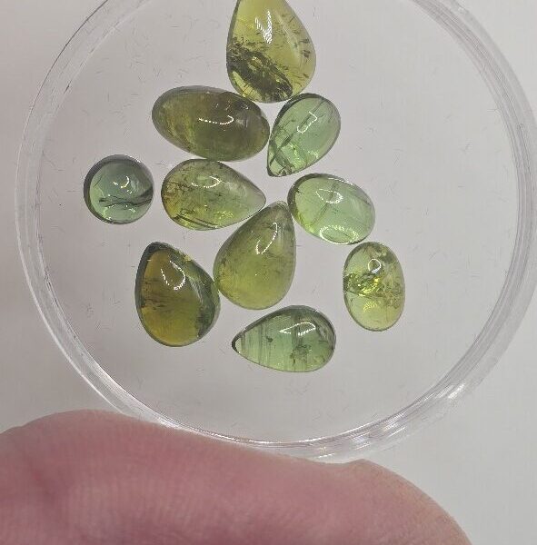 Parcel of TEN Brazilian tourmaline cabochons