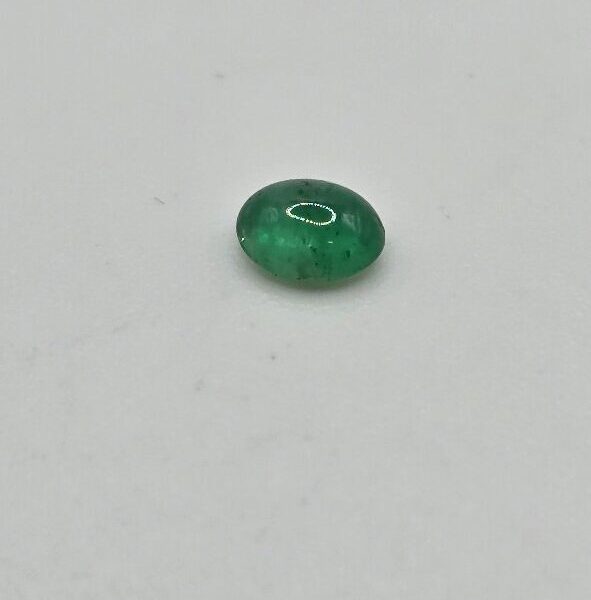4.94x3.81x2.38mm oval-cut hq Zambian emerald cabochon