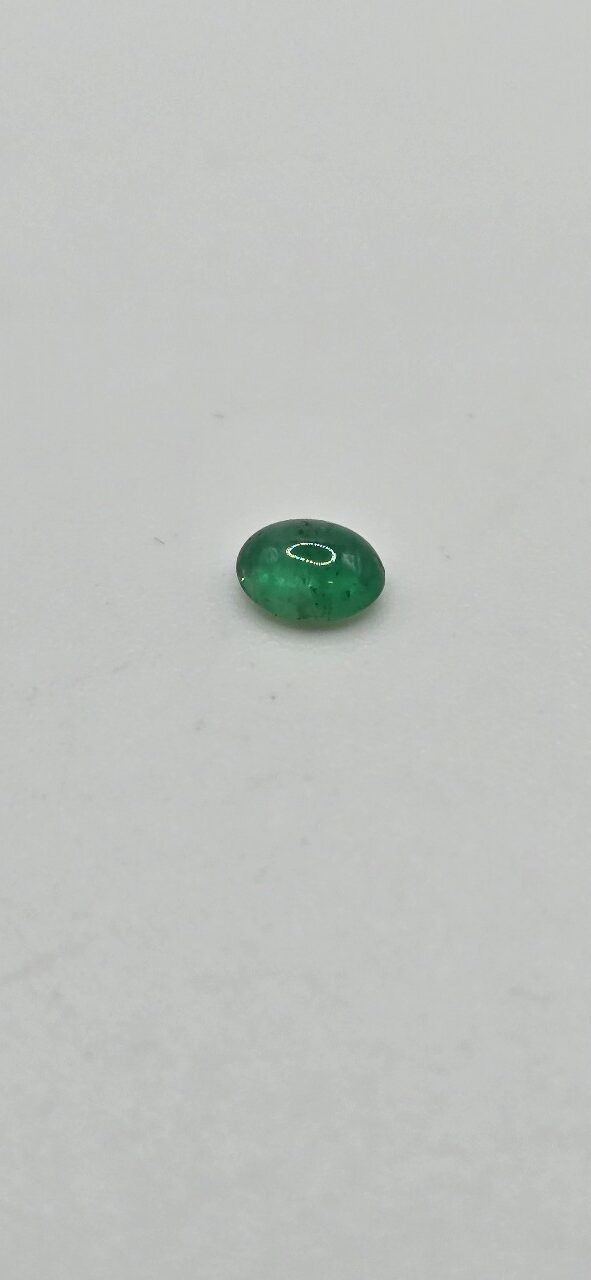 4.94x3.81x2.38mm oval-cut hq Zambian emerald cabochon
