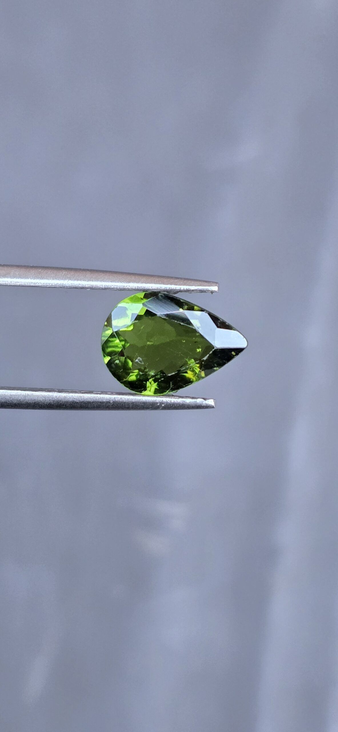 9.73x6.82x3.48mm pear Brazilian tourmaline facet