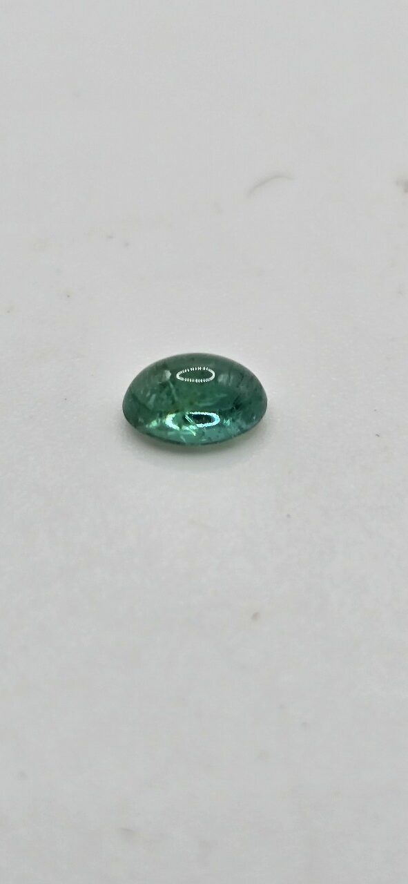 6.01x4.04x3.20mm oval-cut hq Zambian emerald cabochon