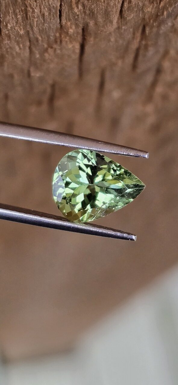 9.83x7.74x5.50mm pear Brazilian tourmaline facet