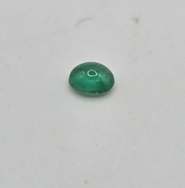 5.09x4.19x2.49mm oval-cut hq Zambian emerald cabochon