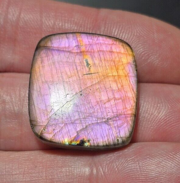 26x24mm Natural Purple Fire Labradorite Cabochon for Statement Rings