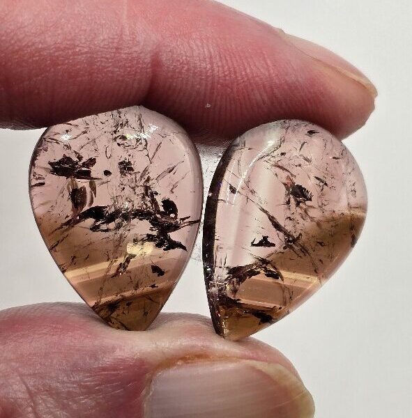 25x18mm Natural Liddicoatite Tourmaline Matching Pair for Jewellers