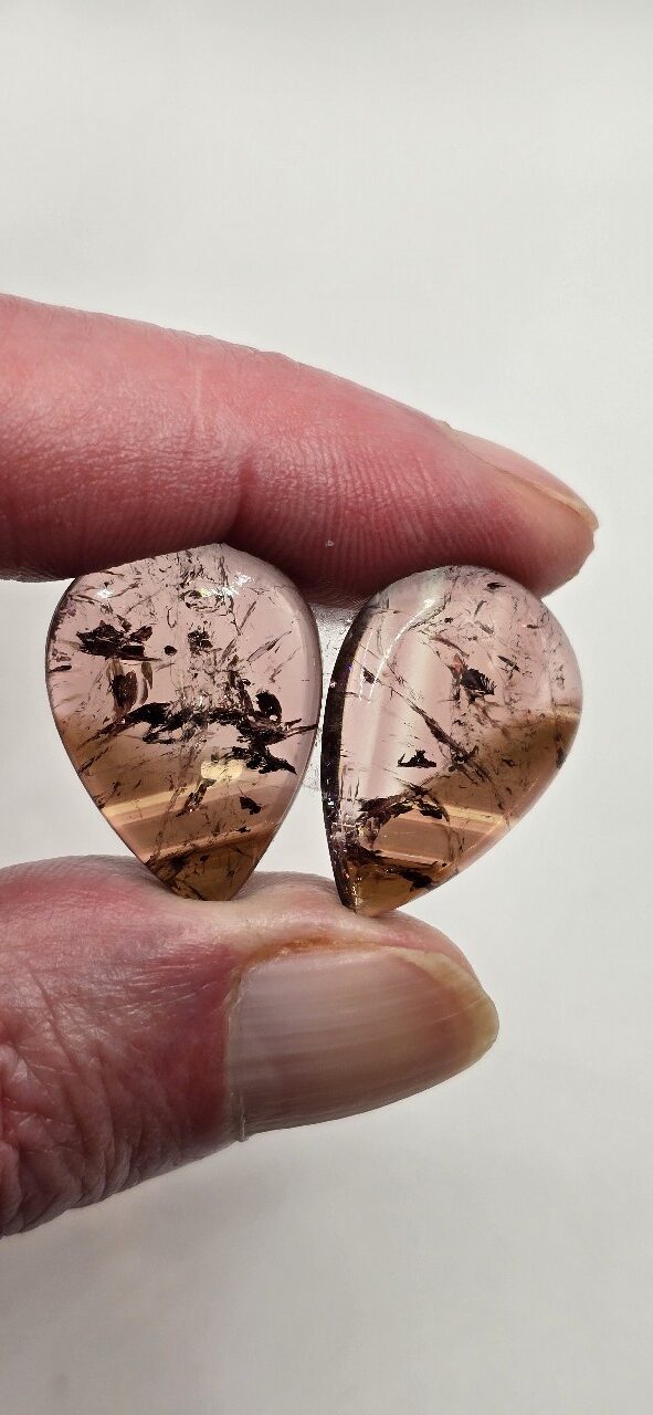 25x18mm Natural Liddicoatite Tourmaline Matching Pair for Jewellers