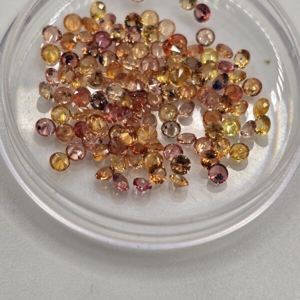 5ct parcel of 2.0mm orange-mix sapphire facets