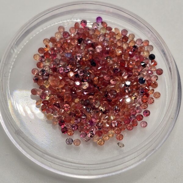 5ct parcel of 1.2mm dark-mix sapphire facets