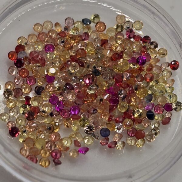 5ct parcel of 1.2mm mid-mix sapphire facets