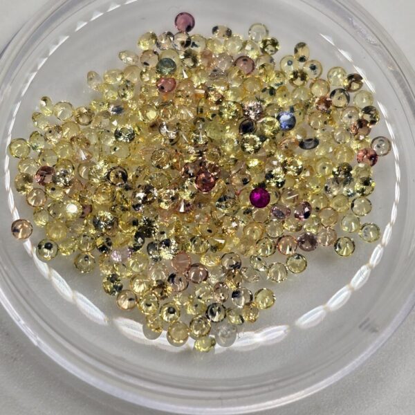 5ct parcel of 1.4mm yellow-mix sapphire facets