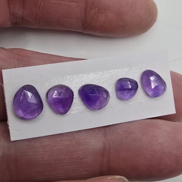 five rose cut african amethyst cabochons (copy)