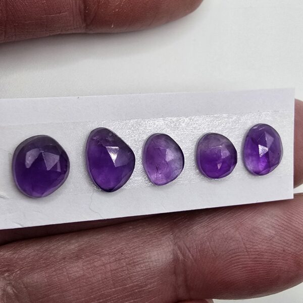 five rose cut african amethyst cabochons (copy)
