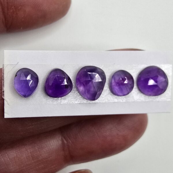 five rose cut african amethyst cabochons (copy)